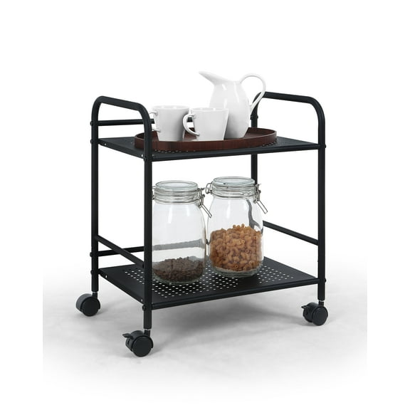 SunnyPoint Minimalist Style Utility Rolling Shelf Cart (BLK)