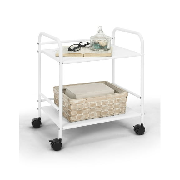 SunnyPoint Minimalist Style Utility Rolling Shelf Cart (WHT)