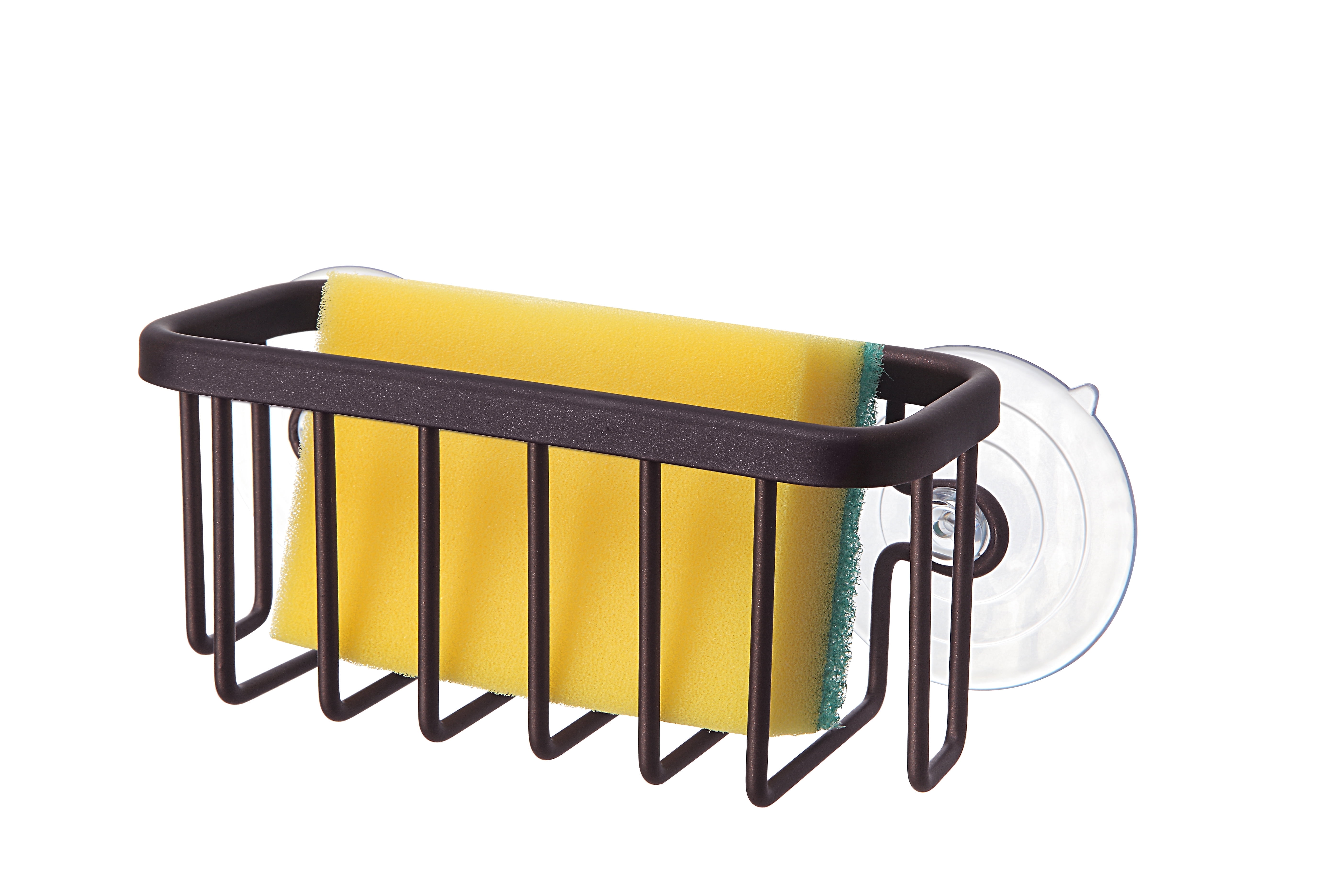 SunnyPoint NeverRust Kitchen Sink Suction Holder for Sponges; Aluminum, Mat Brown