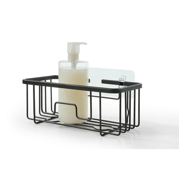 SunnyPoint RustProof Aluminum Wall Mount Shower Caddy Basket Shelf; Adhesive Hook Pad Included