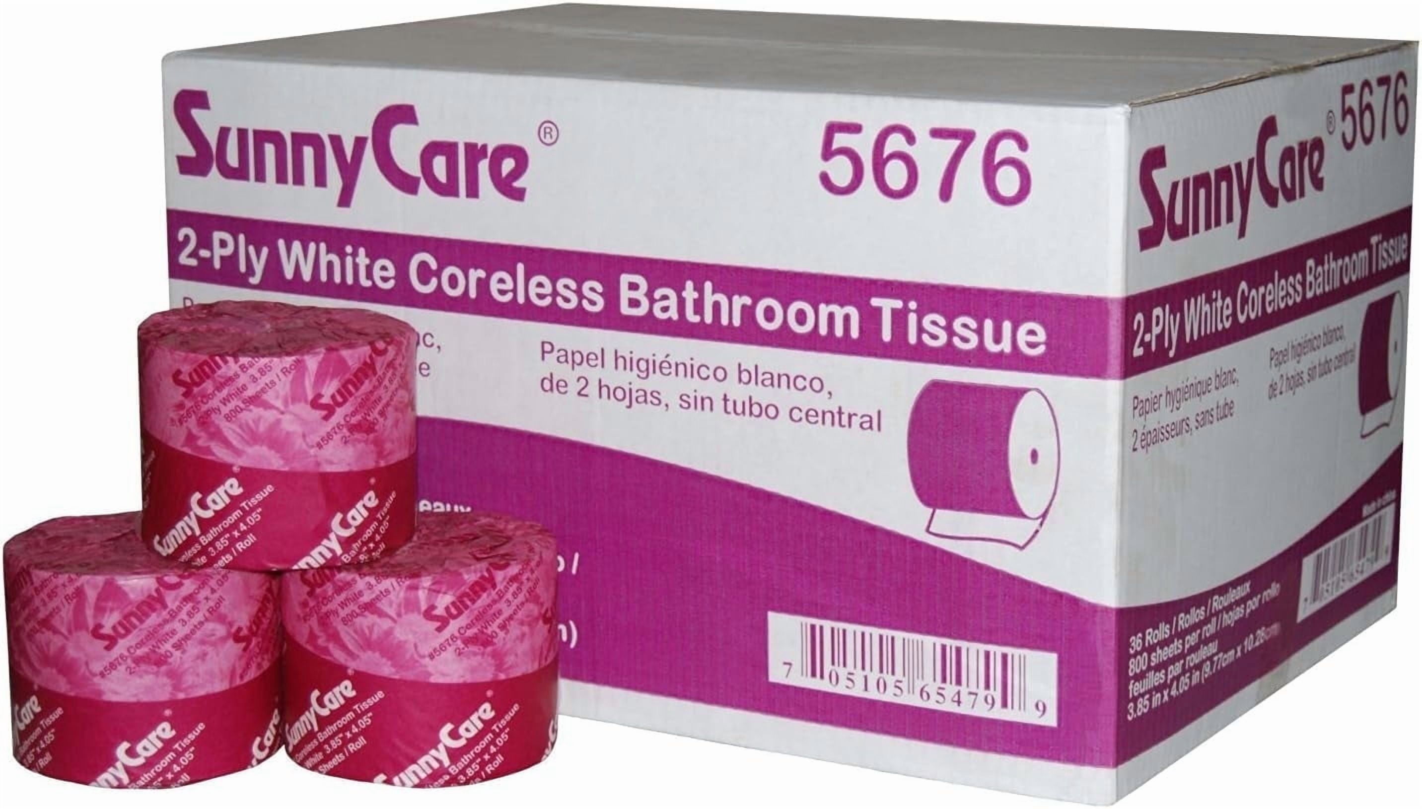 Sunnycare Two-ply White Coreless Bathroom Tissue 3.85in W x 4.05in L ; 36 Rolls/case
