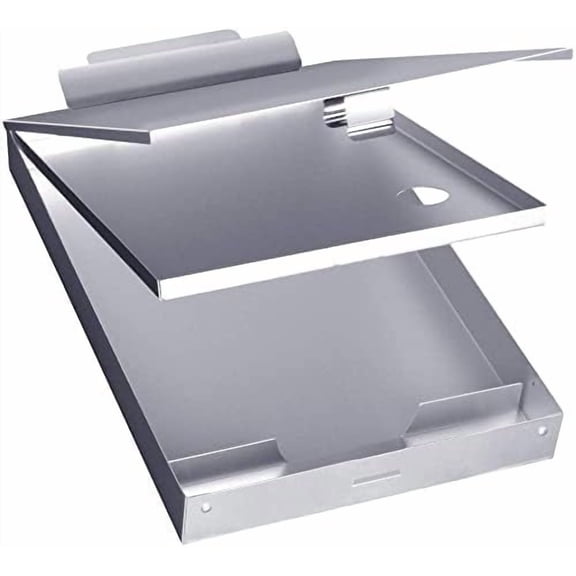 Sunnyclip Metal Clipboard with Storage, Aluminum Three-Tier Box Clipboards,Binder Form Holder with High Capacity Clip,Great for Worksites,Management,Office Business Professionals,14 x 9 x1.5 inch