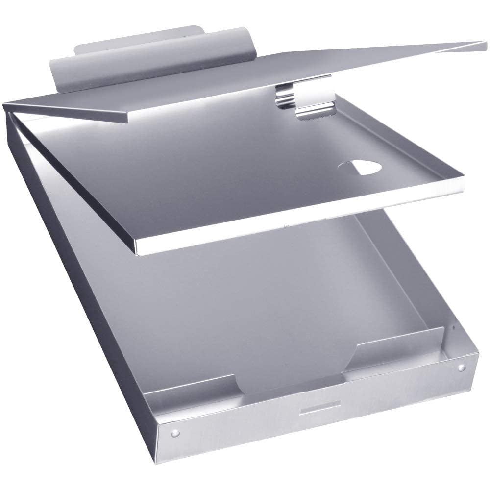 Sunnyclip Metal Clipboard With Storage  Aluminum Three-tier Box Clipboards Binder Form Holder High Capacity Clip Great For Worksites Management Office Business Professionals 14 X 9 X1.5 Inch