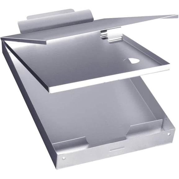 Sunnyclip Metal Clipboard with Storage, Three-Tier Box Clipboards,Binder Form Holder with High Capacity Clip, for Worksites,Management,Office Business Professionals,14 x 9 x1.5 inch