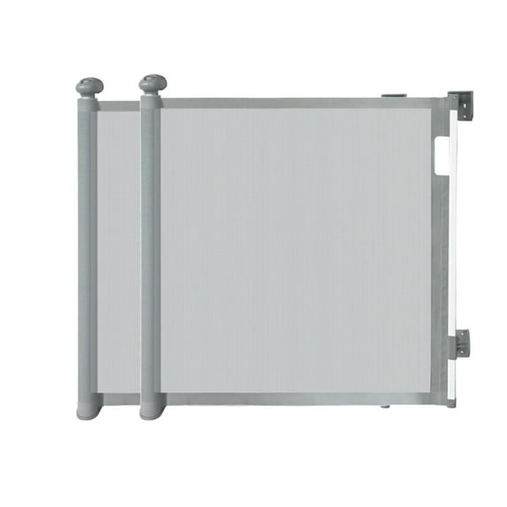 Sunnycome 2 Pack Retractable Baby Gate,Mesh Dog Gate,33"Tall Extends up to 63" Wide,Child Safety Gate for Doorways,Stairs,Hallways,Indoor Outdoor Gray