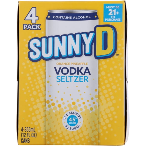Sunny D Orange Pineapple Cocktail, 4 Pack 12 oz Cans, 5% ABV