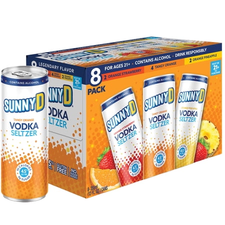 Sunny D Classic Variety Pack Orange Cocktail, 8 Pack 12 oz Cans, 5% ABV