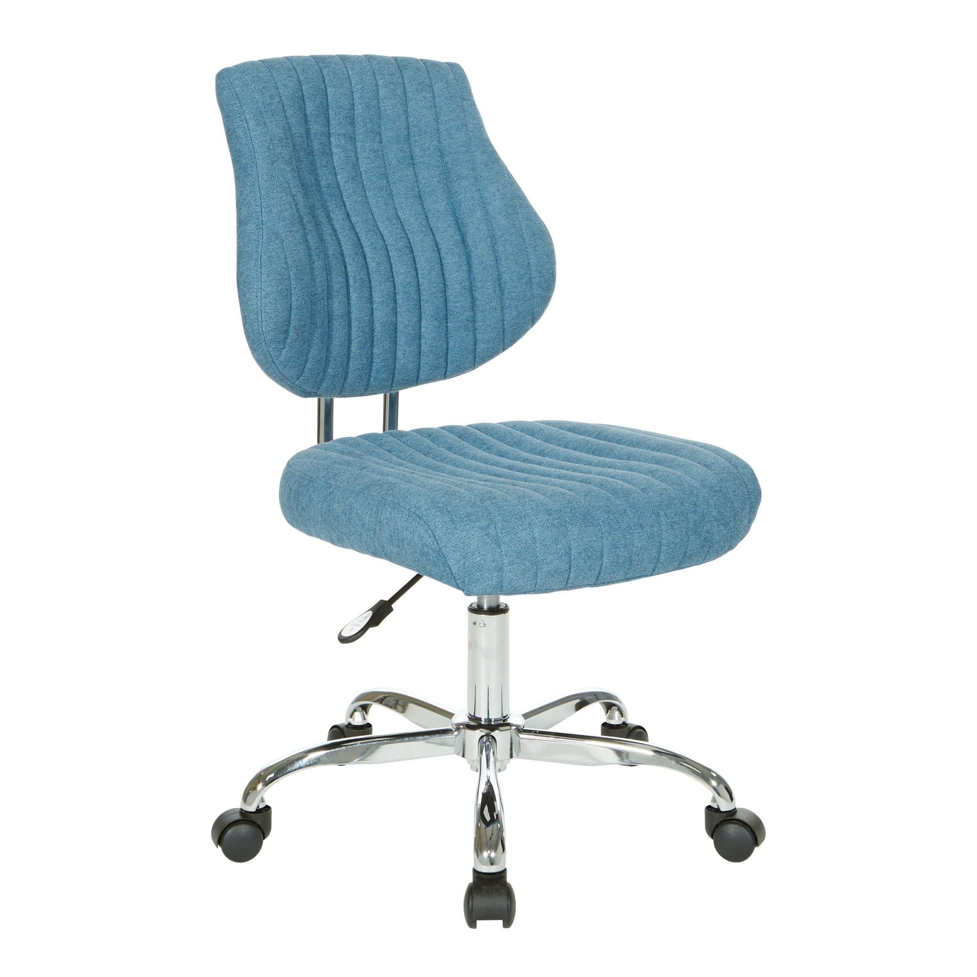Sky Blue Mesh Fabric Armless Ergonomic Executive Swivel Chair