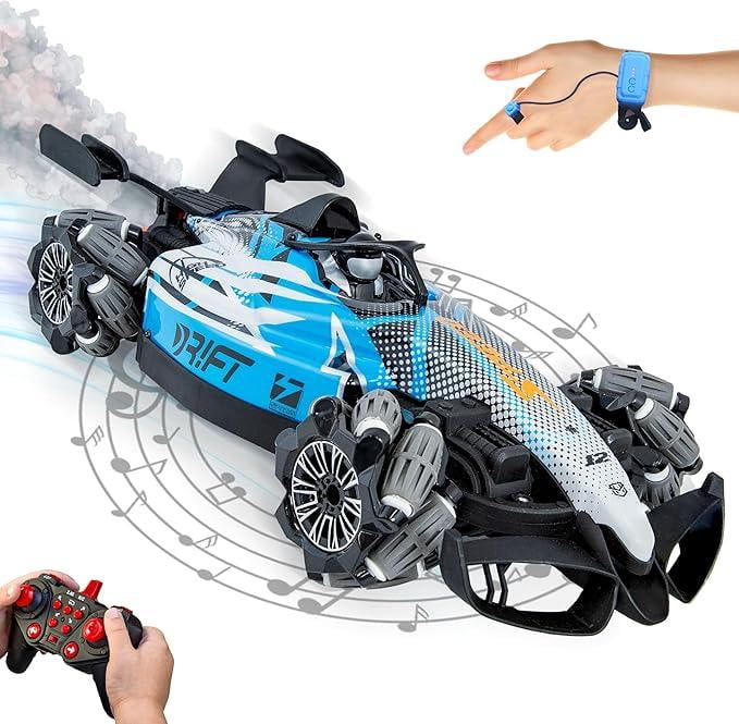Sunnydaze Stunt RC Car &ndash;Gesture Sensing, 360&deg; Spins, Lights & Steam Effects