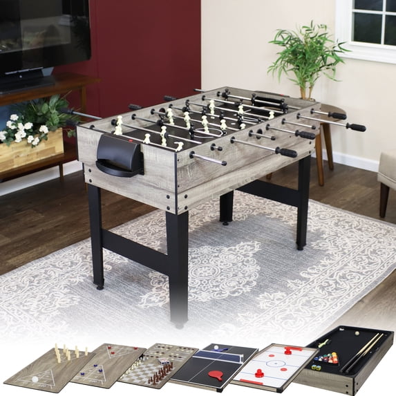 Sunnydaze 10-in-1 Multi-Game Table, Classic Wood Stain