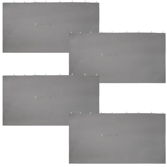 Sunnydaze 125" x 77" 4-Piece Gazebo Sidewall Set, Gray Polyester Curtains