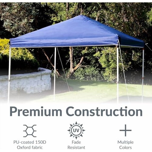 Sunnydaze 10x10 Canopy Replacement Top - Replacement Canopy Cover Only - Heavy-Duty PU-Coated 150D Oxford Fabric - Blue
