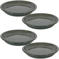 thumbnail image 1 of Sunnydaze 11.75" Round Gray Ceramic Outdoor Flower Pot Saucer 4-Count, 1 of 10