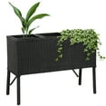 thumbnail image 1 of Sunnydaze 11.75" x 33" x 21.5" Rectangle Black Polypropylene Planter Box, 1 of 18