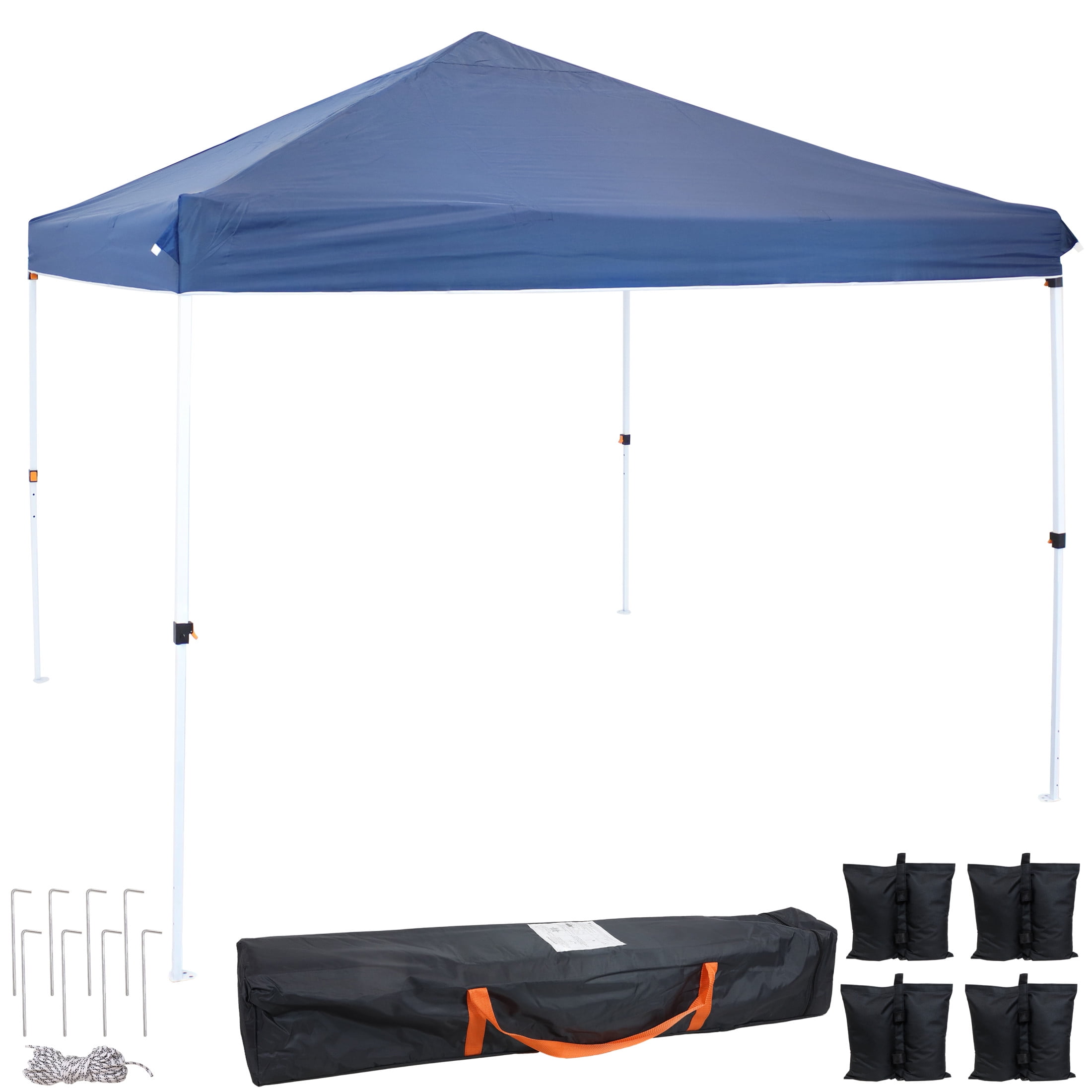 12' x 12' Blue Steel Pop-Up Canopy with Carry Bag