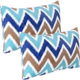 thumbnail image 1 of Sunnydaze 12" x 20" Chevron Bliss Polyester Lumbar Outdoor Pillow Cover, 2 Count, 1 of 7