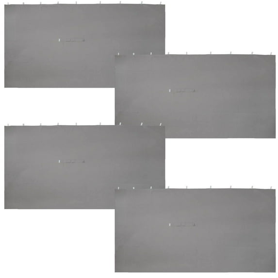 Sunnydaze 125" x 77" 4-Piece Gazebo Sidewall Set, Gray Polyester Curtains