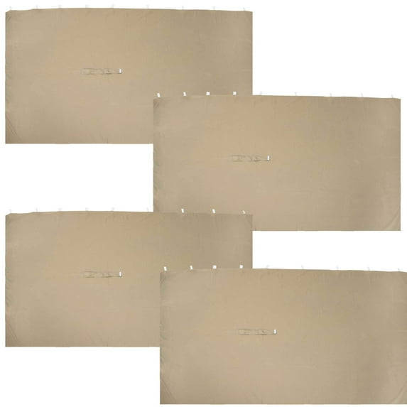 Sunnydaze 125" x 77" 4-Piece Gazebo Sidewall Set, Tan Polyester Curtains