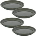 thumbnail image 1 of Sunnydaze 14.25" Round Gray Ceramic Outdoor Flower Pot Saucer 4-Count, 1 of 10