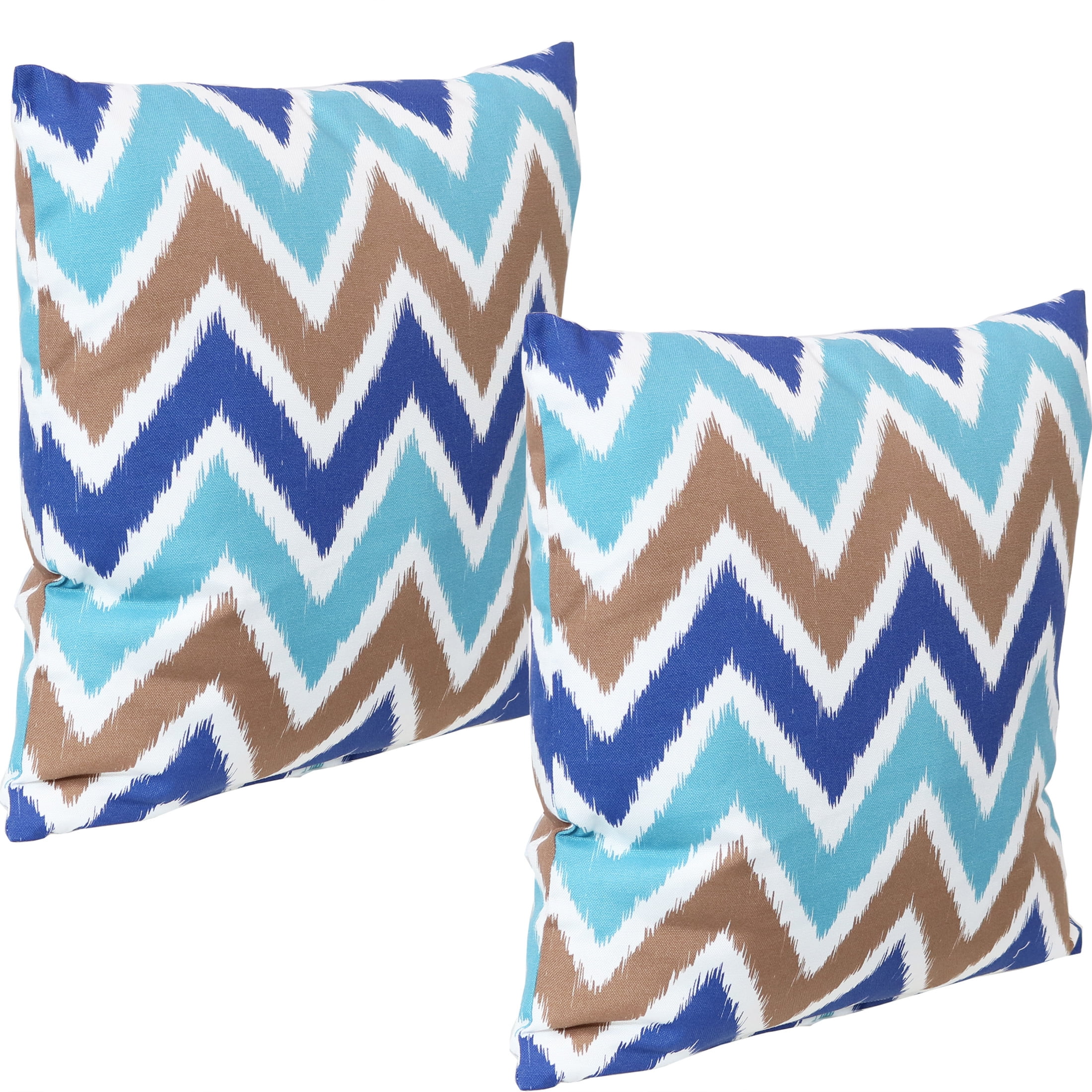 Sunnydaze 17" x 17" Chevron Bliss Polyester Square Decorative Throw Pillow, 2 Count
