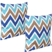 Sunnydaze 17 x 17 Chevron Bliss Polyester Square Decorative Throw Pillow, 2 Count