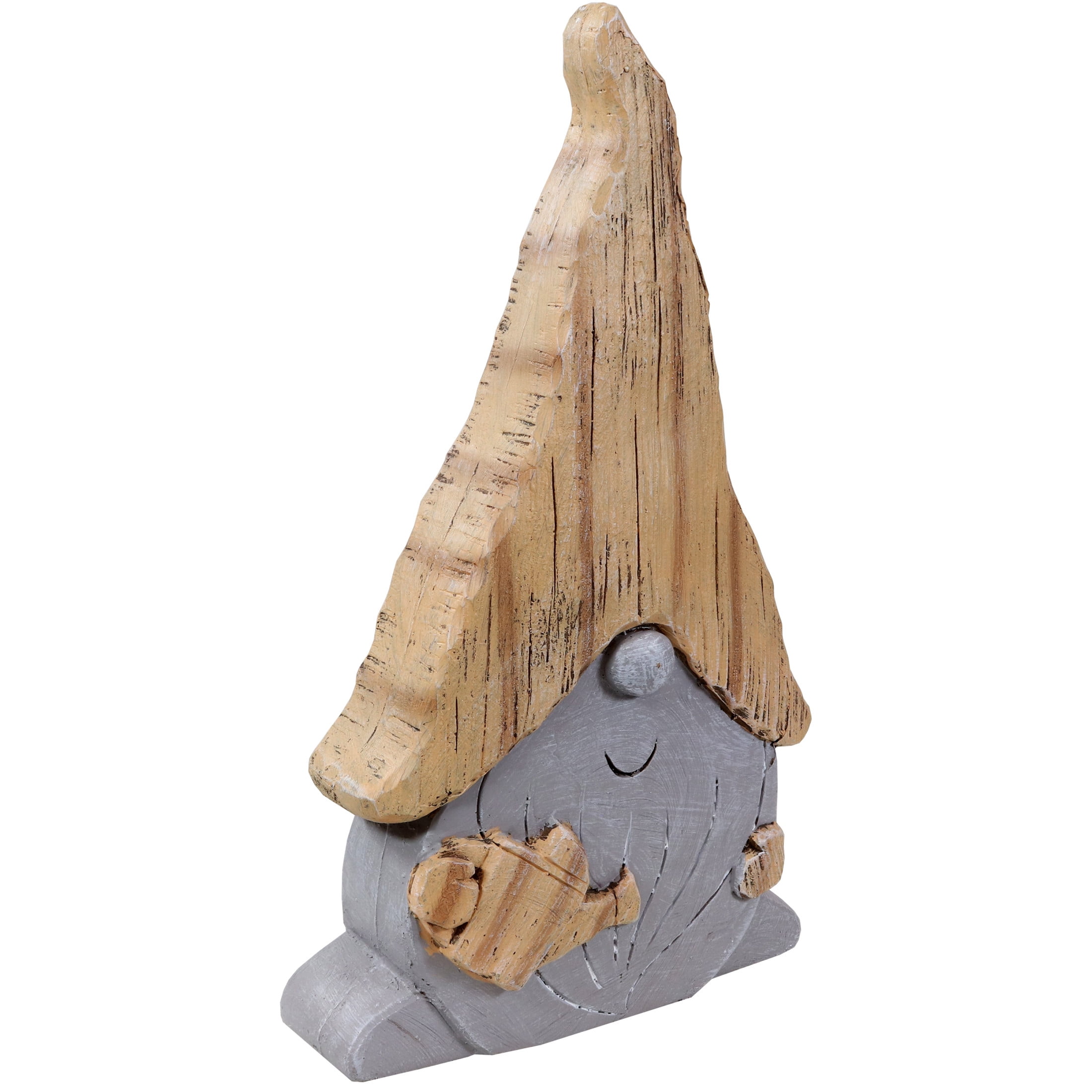 Gray and Beige Ceramic Indoor/Outdoor Garden Gnome Statue