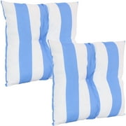 Sunnydaze 19" x 19" Beach-Bound Stripe Polyester Square Decorative Throw Pillow, 2 Count