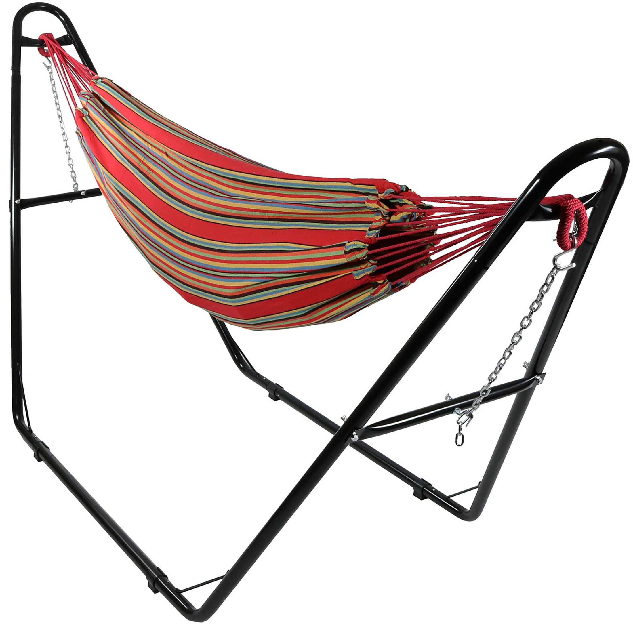 Sunnydaze 2-Person Cotton Brazilian Hammock, 450 lb Capacity - Sunset