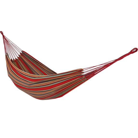 Sunnydaze 2-Person Cotton Brazilian Hammock, 450 lb Capacity - Sunset