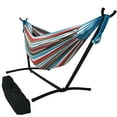 thumbnail image 1 of Sunnydaze 2-Person Cotton Brazilian Hammock with Stand, 400 lb Capacity - Cool Breeze, 1 of 8