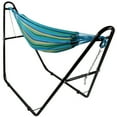 thumbnail image 1 of Sunnydaze 2-Person Cotton Brazilian Hammock with Stand, 450 lb Capacity - Sea Grass, 1 of 7
