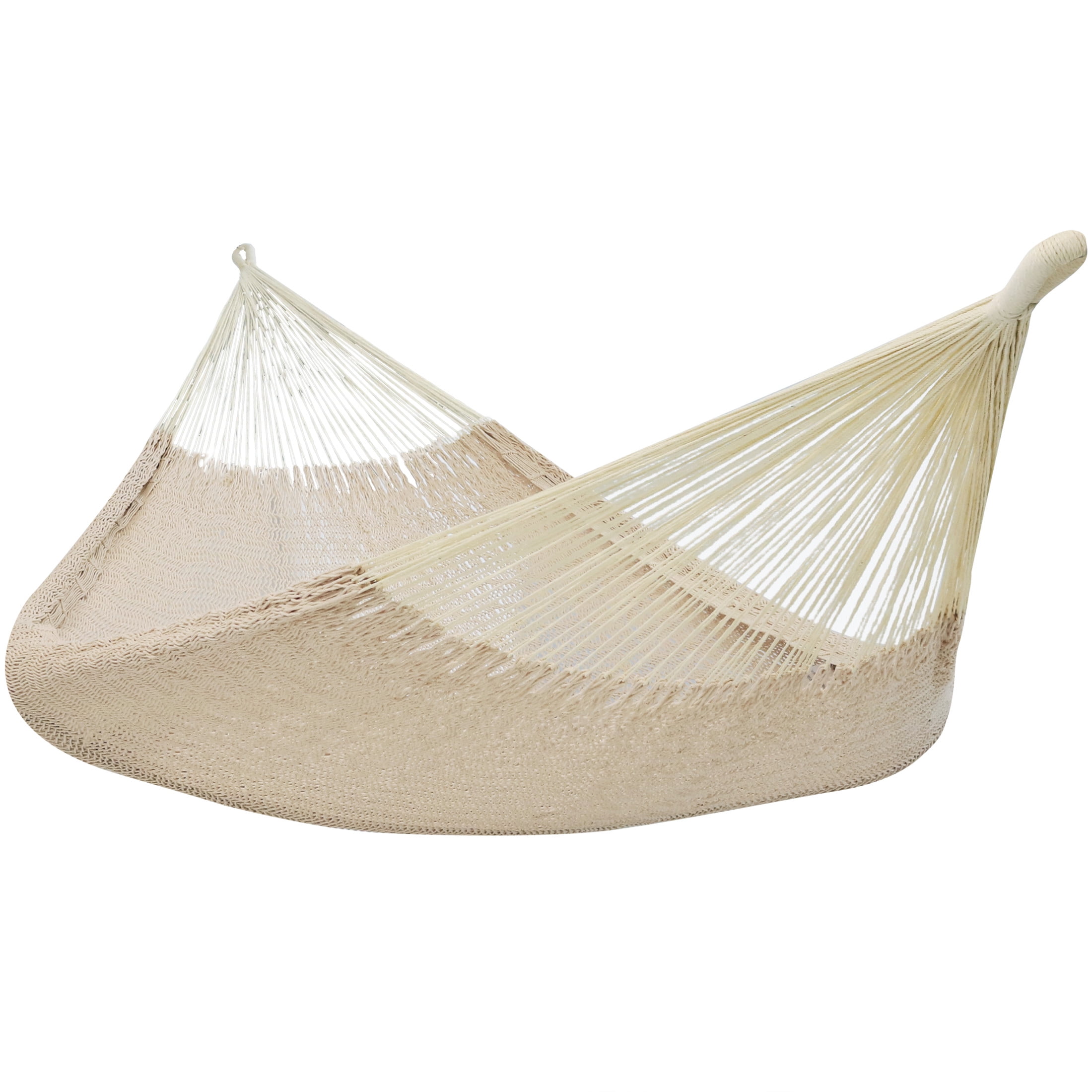 Sunnydaze 2-Person Cotton and Nylon Mayan Family Hammock, 625 lb Capacity - Natural
