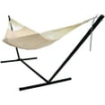 thumbnail image 1 of Sunnydaze 2-Person Handwoven Cotton Mayan Family Hammock with Stand, 400 lb Capacity - Natural, 1 of 6