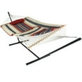 thumbnail image 1 of Sunnydaze 2-Person Polyester Rope Spreader Bar Hammock with Stand, 275 lb Capacity - Modern Lines, 1 of 12
