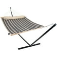 thumbnail image 1 of Sunnydaze 2-Person Polyester Spreader Bar Hammock with Stand, 350 lb Capacity - Mountainside, 1 of 8