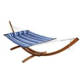 thumbnail image 1 of Sunnydaze 2-Person Polyester Spreader Bar Hammock with Stand, 400 lb Capacity - Catalina Beach, 1 of 10