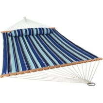 Sunnydaze 2-Person Quilted Fabric Double Hammock with Pillow - Catalina Beach