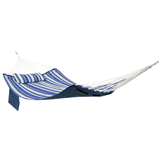 Sunnydaze 2-Person Quilted Polyester Curved Spreader Bar Hammock, 460 lbs - Catalina Beach
