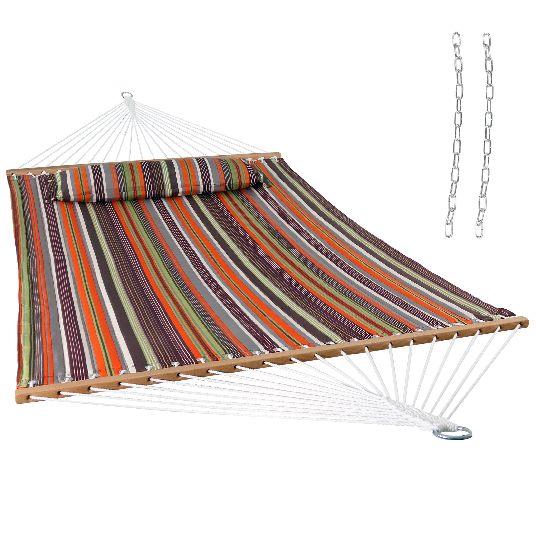 Canyon Sunset Quilted Fabric Two-Person Hammock with Spreader Bars