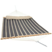 Sunnydaze 2-Person Quilted Polyester Spreader Bar Hammock, 450 lb Capacity - Mountainside