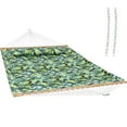 thumbnail image 1 of Sunnydaze 2-Person Quilted Polyester Spreader Bar Hammock, 450 lb Capacity - Tropical Greenery, 1 of 14