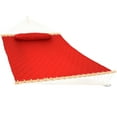 thumbnail image 1 of Sunnydaze 2-Person Quilted Polyester Spreader Bar Hammock with Pillow, 440 lb Capacity - Red, 1 of 8
