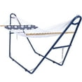 thumbnail image 1 of Sunnydaze 2-Person Polyester Rope Spreader Bar Hammock with Stand, 450 lb  - Navy and Gray, 1 of 4