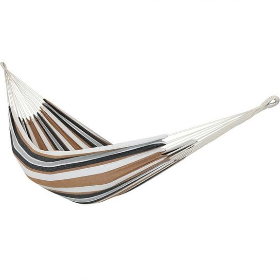 Sunnydaze 2-Person Woven Cotton Brazilian Hammock, 450 lb Capacity - Calming Desert