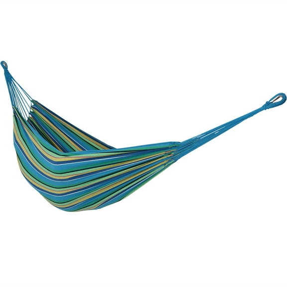 Sunnydaze 2-Person Woven Cotton Brazilian Hammock, 450 lb Capacity - Sea Grass