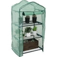 thumbnail image 1 of Sunnydaze 2' x 1.5' x 4' Outdoor Portable 3-Tier Mini Greenhouse, Green Cover, 1 of 12