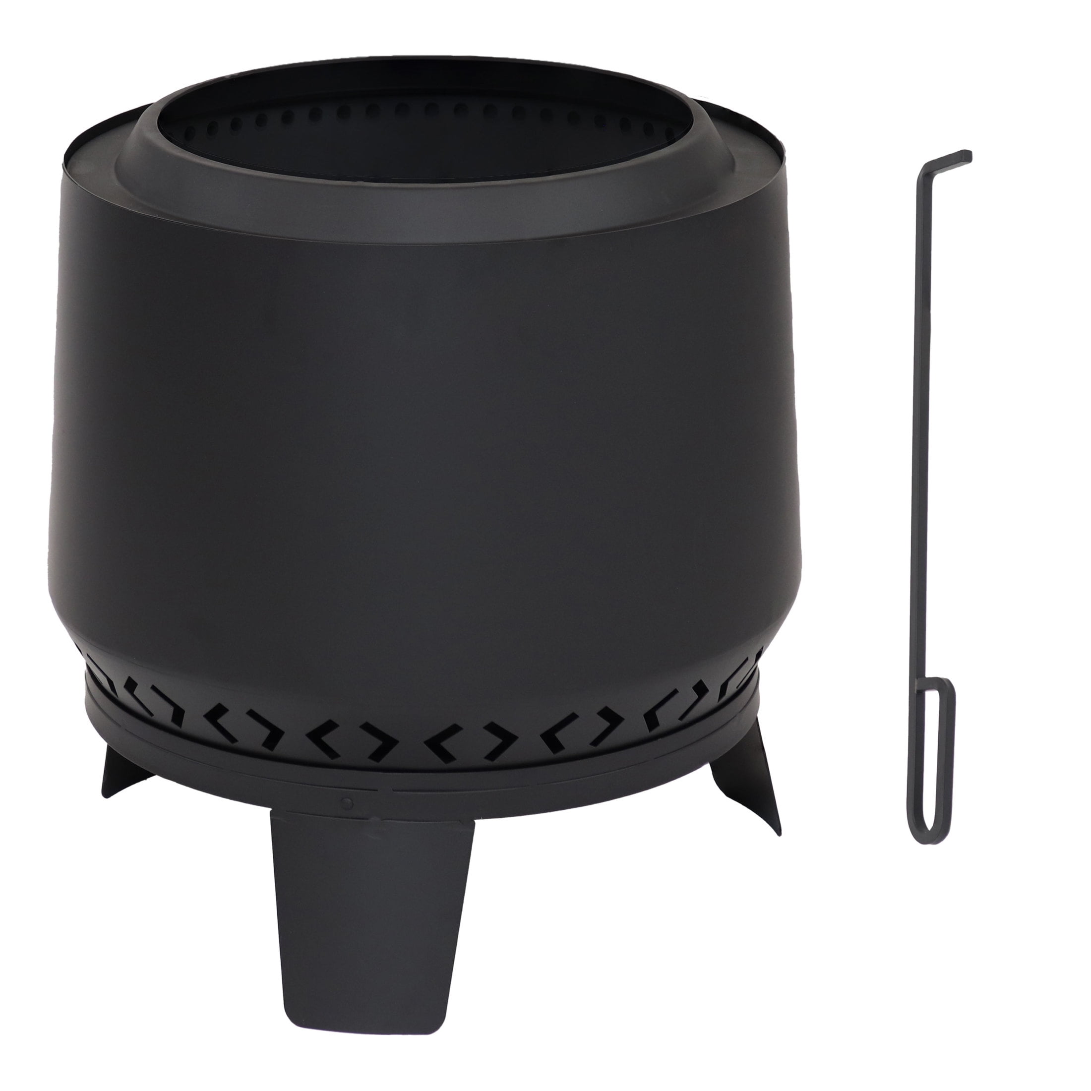 Heavy-Duty Black Steel Smokeless Wood-Burning Fire Pit