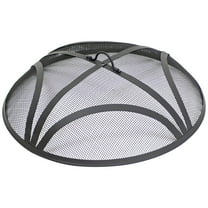 Sunnydaze 22" Reinforced Steel Mesh Black Fire Pit Spark Screen with Ring Handle