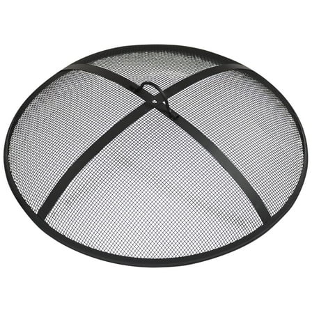 Sunnydaze 22" Round Steel Mesh Heavy-Duty Fire Pit Spark Screen with Handle