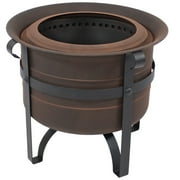 Sunnydaze 23" Round Wood-Burning Bronze Finish Steel Cauldron-Style Smokeless Fire Pit